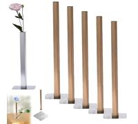 Magnetic Elegant Single Stem Vase,Hidden Magnet Table Centerpiece Decor,Single Rose Vase,Anti-Tip Design for Home Dinner Daily Decor (5 Pcs Brown)