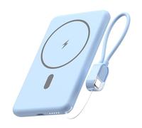Magnetic External Battery 6800 mAh, Precise Fixing, USB-C Two-Way Quick Charge, Dual Simultaneous Charging, Safety Certifications - Compact Powerbank (Blue)