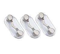Magnetic Eyeglass Holder, 3pcs Stainless Steel Magnetic Glasses Holders ID Badge Holder, Magnetic Glasses Clip Eyewear Hook Attaches to Clothing for Men and Women(Silver)