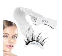 Magnetic Eyelash Curler, Eyelash Clip Applicator, False Eyelash Curler, Magnetic Curler V-Clip for False Eyelashes, with Reusable PP Base for Business Trips, Travel, Home, Lazy