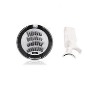 Magnetic Eyelash Kit with 4 Lashes & Magnetic Curler - Easy Application, Long-Lasting Hold, Natural Look, No Needed, Waterproof & Sweatproof, Cruelty