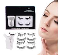 Magnetic Eyelashes,2 Pairs Glue-Free Natural False Strips Extensions - Magnetic Eyelashes with Applicator | for Beginners Girl Women Travel Business Trip Home Beauty Volume Wife Sister Daughter Friend