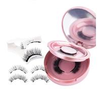 Magnetic Eyelashes, 2 Pairs Magnetic Eyelash Extensions, Reusable Natural Magnetic Eyelash Extensions, No Glue Required, Magnetic False Eyelashes with Applicator (SET-B)