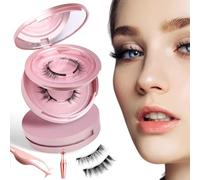 Magnetic Eyelashes, 2 Pairs Natural Look Magnetic Lashes Kit, No Glue Magnetic Eyelashes without Eyeliner, Clear Band Lashes Wispy Lashes Look Like Extensions Magnetic Eyelashes with Applicator