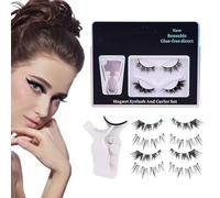 Magnetic Eyelashes - 2 Pairs Natural No Glue Clusters Extensions,Magnetic Eyelashes No Glue | for Women Girl Beginners Beauty Volume Travel Business Trip Home