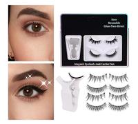 Magnetic Eyelashes - 2 Pairs No Glue Natural False Strips | Magnetic Eyelashes with Applicator - for Beginners Girl Women Travel Business Trip Home Beauty Volume Wife Sister Daughter Friend