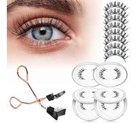Magnetic Eyelashes, 4Pair Reusable Magnetic Lashes with Applicator, Without Eyeliner, Wispy Magnetic Eye Lashes Kit Easy to Use (UK Magnetic Kit Style A2 New)