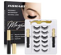 Magnetic Eyelashes, 6 Pairs Magnetic Lashes, False Lashes with 2 Tubes of Magnetic Eyeliner, Magnetic Eyelashes Kit with Tweezers, Reusable, No Glue
