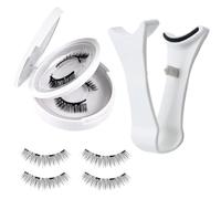 Magnetic Eyelashes Kit - No Glue Natural Look Lashes | Reusable Natural Look Lashes | Natural Look Eyelashes With Magnets | Applicator Included, 1 Pair, Easy To Wear, False Eyelashes For Travel, Party