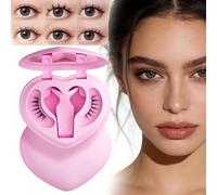 Magnetic Eyelashes Kit with Heart Applicator Case, No Glue Needed Reusable Magnetic Lashes, Natural Look Fast Application False Lashes Set with Tools for Beginners (A-1PC)