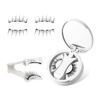 Magnetic Eyelashes Lash Kit for Women Over 50 with Applicator Wispy False Eyelashes No Glue No Liner Waterproof Reusable Magnetic Lashes Easy 5-Second Application for Shaky Hands (No.3) (No.6)