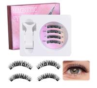 Magnetic Eyelashes Magnetic Eyelashes Natural Look Magnetic Lashes Magnetic Natural Look Reusable Waterproof Magnetic Eyelashes No Glue Required with 1 Tweezers