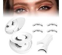 Magnetic Eyelashes Natural Look 2Pcs Reusable Magnetic Eyelashes Kit with Applicator Easy to Wear and Remove with Instructions