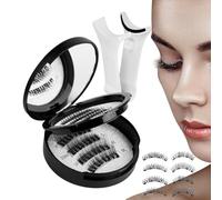 Magnetic Eyelashes - Waterproof False Lash Kit, 2-Pair Reusable Eyelash Set | Professional Makeup Applicator Tool, Studio-Grade Beauty Accessories, Travel-Friendly Cosmetic Enhancers, Home Ess