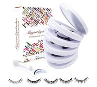 Magnetic Eyelashes with Applicator - 5 Pairs Reusable Glueless Accessories for Eye Makeup - Magnetic Eyelashes for Eyes - for Women Girls Beginners Wife Girlfriend