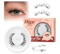 Magnetic Eyelashes with Applicator, Higu clace 1 Pair Reusable Magnetic Lashes Without Eyeliner, Eye Lash Magnetic Natural Look, Eyelash Magnetic No Glue Needed (N)