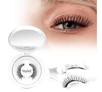Magnetic-Eyelashes with Applicator, Higu clace Magnetic-Lashes No Glue or Eyeliner Needed, 1 Pair Reusable Eye Lash Kit Natural Look, False Eyelash Easy to Wear and Remove(STYLE C4)