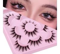 Magnetic Eyelashes with Applicator Natural Lashes Magnetic False Eyelashes No Glue Needed Strip Lashes C-at Eye Wispy Eyelashes Durable 1 Pair Magnetic Lashes(A- Doll)