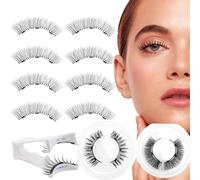 Magnetic-Eyelashes with Applicator Natural Look, No Glue Needed, Waterproof Magnetic Lashes Reusable False Lash Easy to Wear and Remove（4 PCS）