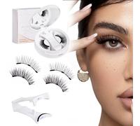 Magnetic-Eyelashes With Applicator, Portable Magnetic-Lashes, Upgrade 2 Magnets False Eyelashes, Easy To Wear And Remove, Newbie-friendly