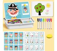 Magnetic Faces Learning Puzzle for Kids - Double-Sided Educational Game for Preschool Expression Recognition and Dress-Up Fun - Travel-Friendly Toy