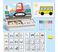 Magnetic Faces Learning Puzzle for Kids - Double-Sided Educational Game for Preschool Expression Recognition and Dress-Up Fun - Travel-Friendly Toy