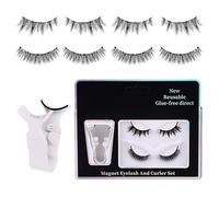 Magnetic False Eyelashes, Magnetic Eyelashes, 2 Pairs Reusable Eyelash Extensions with Applicator, Everyday Cosmetics Magnetic Eyelashes for Women for Outings, Work, Travel, Lashes