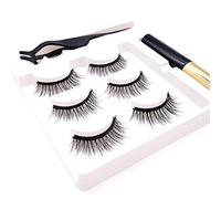 Magnetic False Eyelashes Set with Applicator Mascara 3D Fake Lashes for Extension 3 Pairs Reusable Easy to Use Suitable All Skin Types Great Option