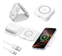Magnetic Fast Wireless Charging, Phone and Watch Charger Stand, Travel Foldable Charge for Samsung, Huawei, Apple, Xiaomi Phones, Watches, Headphones