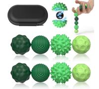 Magnetic Fidget Balls Toys (8PCS), Weighted Texture Tactile Sensory Fidget Balls, Stress Anxiety Relief Toys for Fingers Hands, Pain Stimming Tools for Adults & Teens with Autism (Green)
