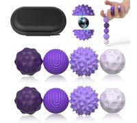 Magnetic Fidget Balls Toys (8PCS), Weighted Texture Tactile Sensory Fidget Balls, Stress Anxiety Relief Toys for Fingers Hands, Pain Stimming Tools for Adults & Teens with Autism (Purple)
