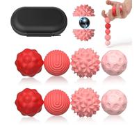 Magnetic Fidget Balls Toys (8PCS), Weighted Texture Tactile Sensory Fidget Balls, Stress Anxiety Relief Toys for Fingers Hands, Pain Stimming Tools for Adults & Teens with Autism (Red)