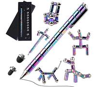 Magnetic Fidget Pen, Magnet Fidgi Pen, Jiki Crush Metric Pen Crinkle, Crushmetric Switch Strato Pens, Cool Stuff Multifunctional Deformable Magnet Writing Toy Pen, Best Gift for Friends (Rainbow)