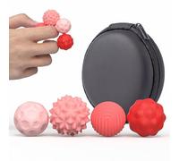 Magnetic Fidget Toy Balls, Textured Silicone Sensory Stress Relievers with Magnetism, Develop Motor Skills, ADHD/Autism Support, Anxiety Relief for Kids & Adults (Red, 4PCS / Set)