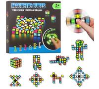 Magnetic Fidget Toy for Kids, Teens, Adults, 36P Fidget Spinner Blocks Toys | Glow in the Dark Magnetic Blocks, DIY Spin Top Hand, Creative Fingertip Magnet Toys Gifts for ADHD Autism, STEM Sensory Toy