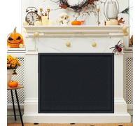 Magnetic Fireplace Cover - Adjustable Draft Stopper with 12 Magnets, Stops Heat Loss - Black 42" W x 33" H