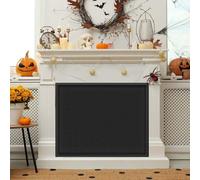 Magnetic Fireplace Cover - Adjustable Draft Stopper with 12 Magnets, Stops Heat Loss - Black 42" W x 33" H