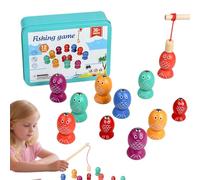 Magnetic Fishing Game for Kids - Fun Fish Activity | Sensory Wooden Skills Development Game for 2-6 Years Old Kids Toddler Preschool Classroom Indoor Play Learning Activity