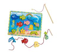 Magnetic Fishing Game, Wooden Building Blocks, Multifunctional Threading Toys, Educational Fine Motor Skill Toys, Colorful Animal Designs, Safe Material, Portable Size, Toddler and Kids