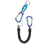 Magnetic Fishing Tool Holder, Strong Clip with Retractable Lanyard, Fly Fishing Landing Net Connector (Blue)