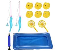 Magnetic Fishing Toy, Bath Ducks, Floating Game, Sturdy PP Material, Inflatable Pool Ready, Ideal for Summer, Beach Fun and Party Prizes, Assorted Size, Blue yellow Color, 1 Set