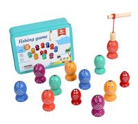 Magnetic Fishing Toy | Fish Activity Set - Wood Sensory Fine Motor Educational Skills Development Game Kids Preschool Classroom Toddler Baby Aged 2-6