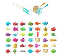 Magnetic Fishing Toys, 41 Pcs Kids Fishing Game Set with Rod and Net, Outdoor Plastic Floating Fish Bathtime Pool Toy for 2 3 4 5 6 Year Old Toddlers