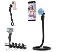 Magnetic Flexible Phone Mount Holder for iPhone 16 15 14 Pro Max & Action Camera,29.5'' Bendable Selfie Stick Stand Phone Adapter with 1/4"20 Hole for Osmo Action 5 Pro 4 3 Treadmill Stroller