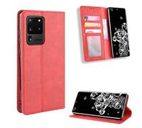 Magnetic Flip Wallet Case for Samsung Galaxy S20 Ultra Case ,Case for Samsung SM-G988B/DS Galaxy S20 Ultra 5G / SM-G988BR/DS SM-G988N SM-G988U1 SM-G988V SM-G988A SM-G988AQ/W/P/T Case Cover Red