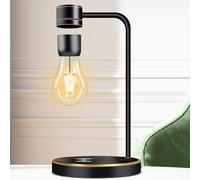 Magnetic Floating Lamp 360 Degree Auto Rotating Levitating LED Light Bulb Touch Control with Wireless Charging Night Lights for Creative Gifts Home Office Desk Table Decoration