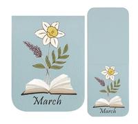 Magnetic Flower Bookmarks, PU Leather Vintage Reading Clip, 3 Inches Elegant Book Marker for Journals, Notebooks, and Textbooks, Ideal for Kids, Teens, Women, Teachers, Students