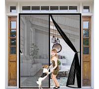 Magnetic Fly Curtain 210 x 200 cm, Insect Screen Door, Magnetic Mosquito Screen Door, Easy Installation for All Doors, Bug-Free Net Flies/Mosquito, Black