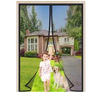 Magnetic Fly Door Screen 60x165cm Black Mosquito Mesh with Auto-Close Magic Tape No Gap Protection for Front Back and Balcony Doors Ideal for Living Room