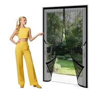 Magnetic Fly Insect Screen Door 109 x 300 cm Hands Free Closing Magnetic Fly Screen for Doors Keeping Out Flies Bug Suitable for Patio Room Balcony Bedroom, Black